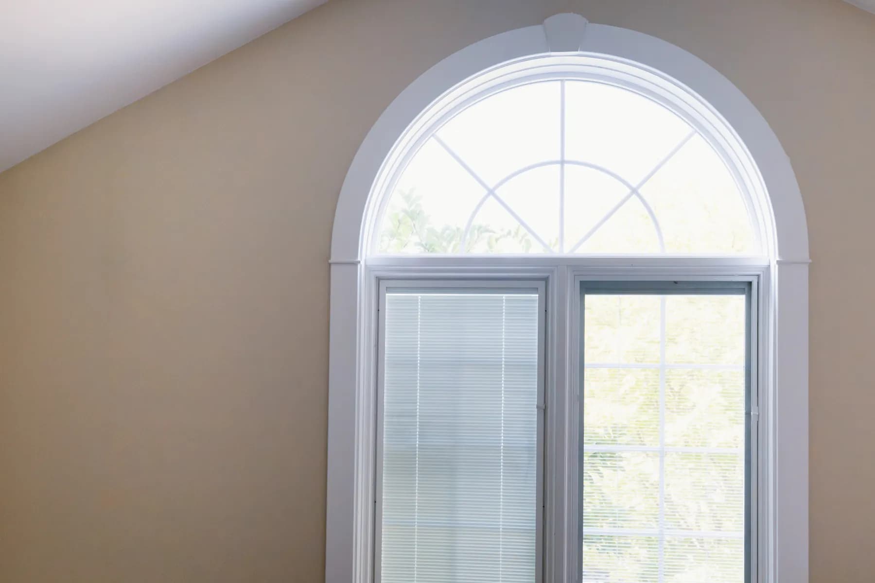 Arch-top window from inside, Ann Arbor
