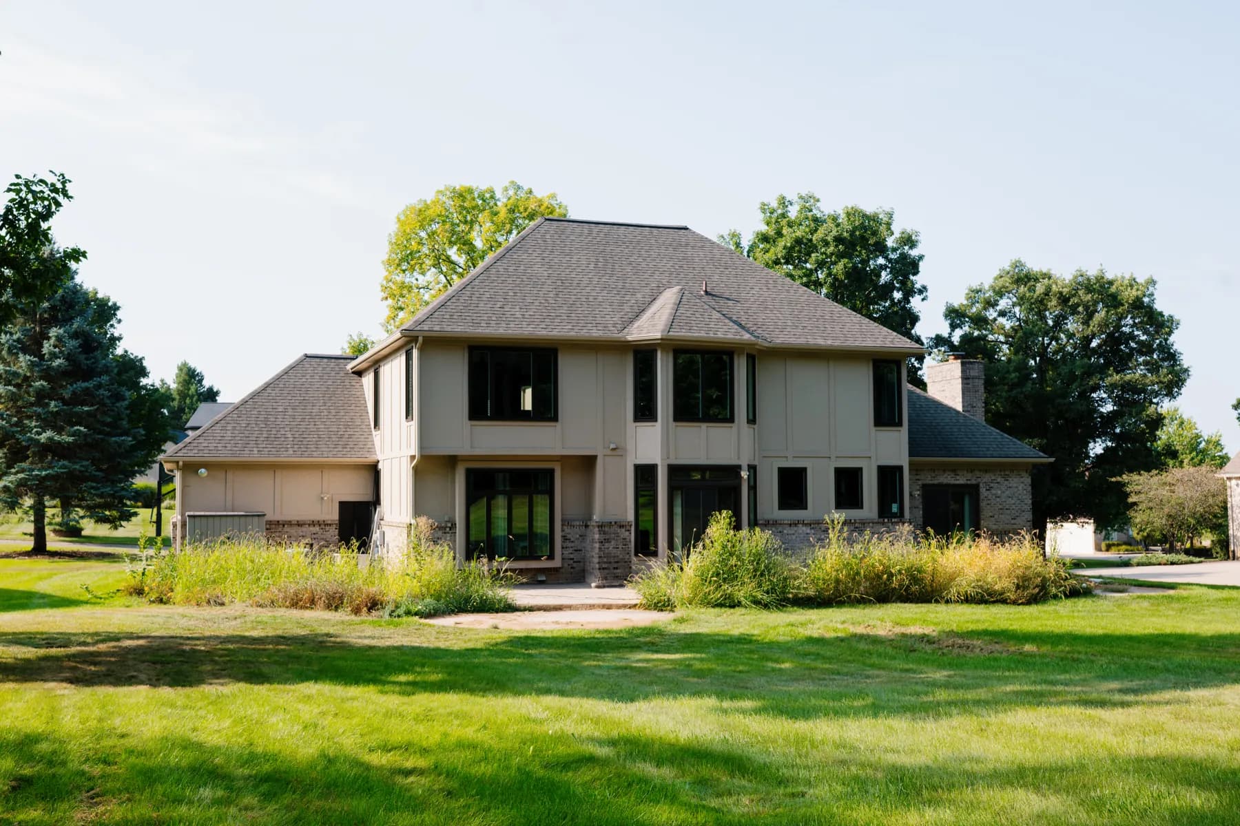 Full rear elevation with new windows on a Canton contemporary