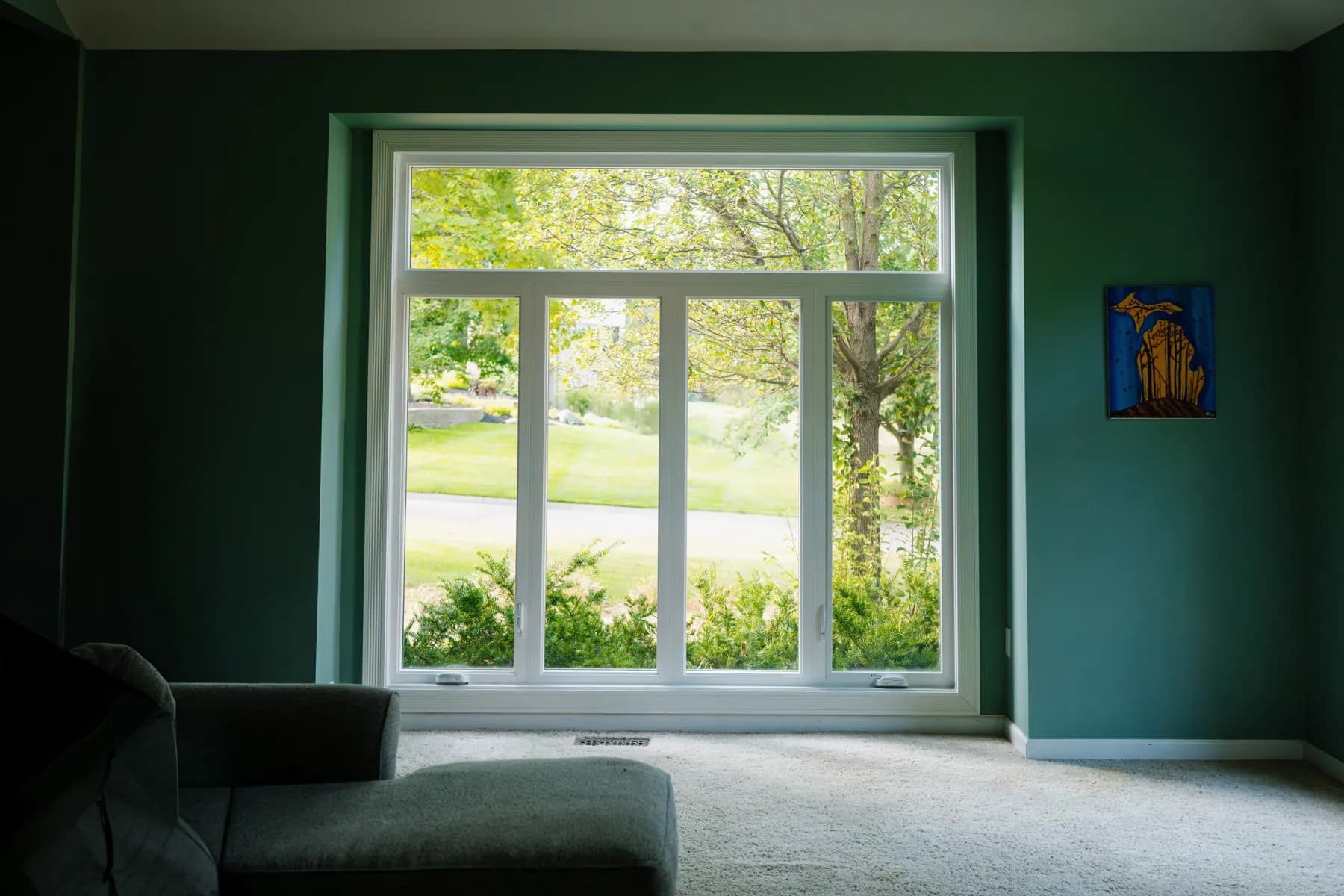 Picture window with casement flankers in a sitting room, Canton