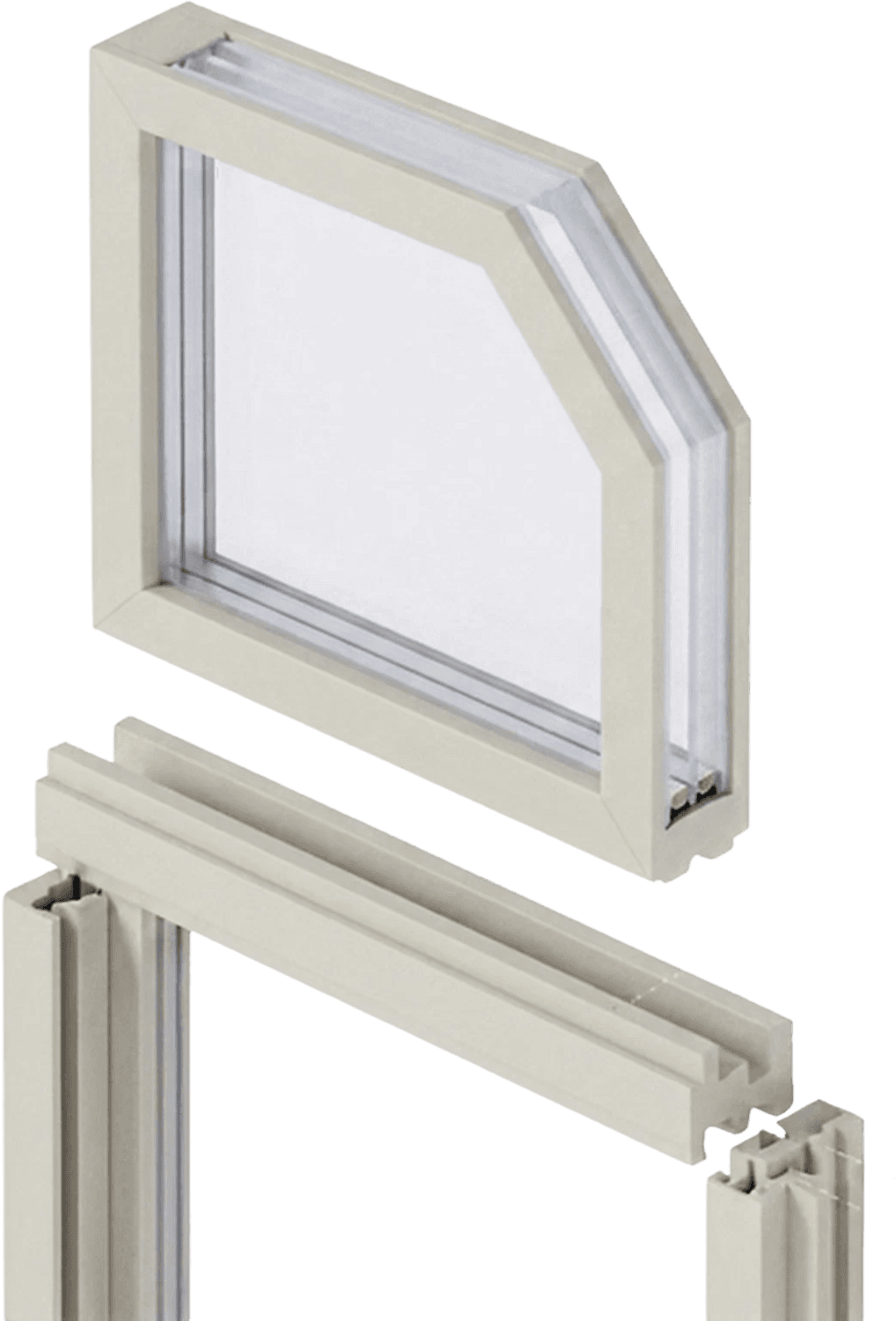 Exploded view of a Pella window frame construction